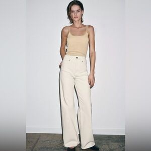 ZW COLLECTION HIGH WAIST WIDE LEG JEANS ECRU Size 8/29 ref no. 6840/058